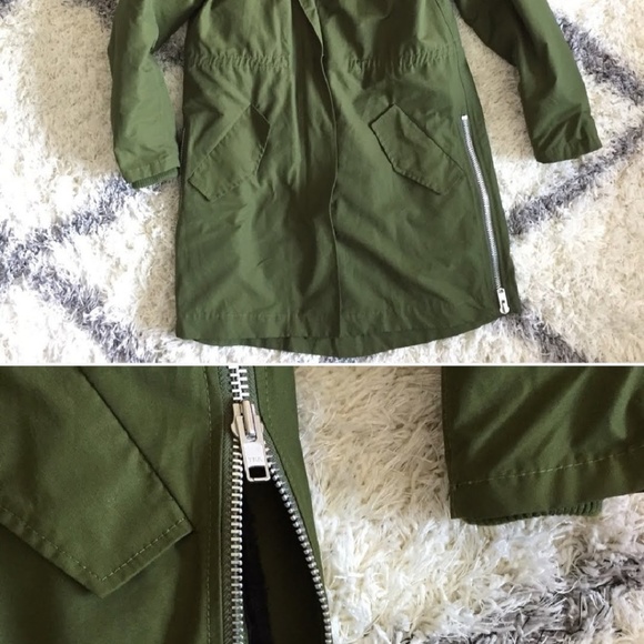 Madewell Olive Green Fur Jacket - Picture 2 of 6